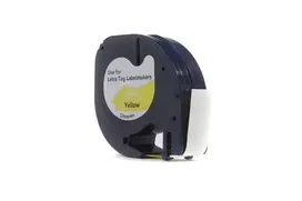 Ribbon JetWorld Replacement Dymo LetraTag Black on Yellow, 12mm x 4m (59423, 91202, 91332, 91222) (S0721570, S0721620)