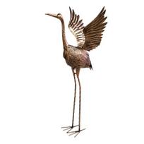 Egret Design Metal Statue, Handmade Metal Yard Art Decoration, Weather-Resistant Garden Sculpture for Outdoor Patio Lawn Pond Gift
