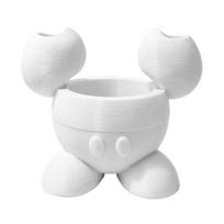 Toothbrush Holder, 3D Printed Durable PLA Storage Rack, Partitioned Storage Design, Cartoon Shape Compact Bathroom Organizer balta