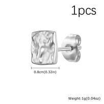 Vnox Minimalist Square Black Silver Color Stainless Steel Stud Earrings for Men Women, 8mm Unisex Geometric Earrings Gift