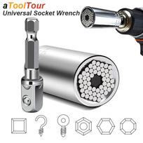 1PC Universal Socket Wrench Head Set Sleeve Gadget 7-19mm Power Drill Adapter Spanner Key Nut Magic Gri… More
