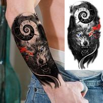 1 Sheet Scary Tiger Flower Temporary Tattoos For Women Men Adults Fake Black Black Animal Tattoo Sticker Covers Up Waterproof China Mainland black
