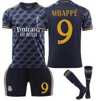 Kids Real Madrid Mbappe Football Jersey White Black Sport Equipment Soccer Shirt Training Gear 110-120 cm balta