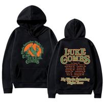 Briedžių turo Hoodie Luke Combs turo 2026 m. Streetwear Retro grafinis spaudinys gobtuvas Unisex muzikos gerbėjo dovana High Street gobtuvas XS juoda