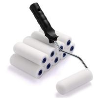 A34R 4Inch Foam Paint Roller, Roller Frame With Mini Paint Roller Cover Replacement With Foam Covered Ends, (12 Pieces) juoda