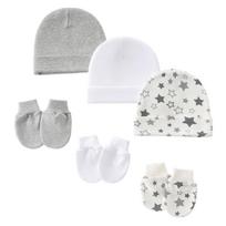 3 Set Newborns Nursing Caps and Mittens Machine Washable Baby Fetal Hat Gloves for 0 to 1 Month Soft Fabric Headgear