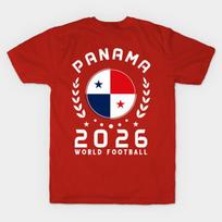 Men Black Print T-shirt World Cup 2026 Panama Football Fan Panamanian Supporter Fb No-Cut Transfer Paper Print Cotton Tshirt L raudona