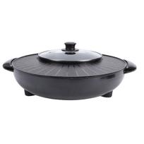 Hot Pot Electric Grill Round Korean BBQ Grill Hotpot Electric Smokeless Grill for Home Family Party Gather US Plug 110V