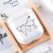 Airplane Pattern Clear Earphone Cases For Airpods 4th 2 1 3 Pro 2 Fundas Headphone Cover For Apple Airpods Air Pods Pro Airpods3 Airpods 4th