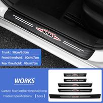 BCN1 MINI Car Threshold Strip Anti Stepping Leather Protective Sticker For MINI Cooper R56 F56 R50 JCW Cabrio Aceman Countryman WORKS
