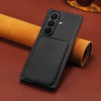 Denior Suitable for Samsung folding Z Fold 7/6/5 lychee pattern imitation leather card holder anti-drop mobile phone case Samsung z fold 7 juoda