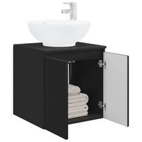 Wall Mounted Washbasin Vanity Unit Black 49.5 x 44.5 x 65 cm