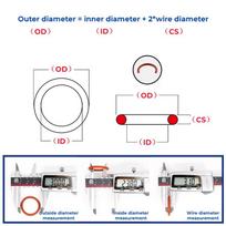Thickness Sealing Ring  VMQ Red Silicone Waterproof & Insulated Gasket Washer CS 1/1.5/2/2.4mm O-Ring OD 4/5/6~90mm Food Grade OD 58mm (3Pcs)&2.0mm raudona