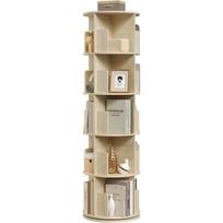 Bibliothèque Rotative - EUGAD Étagère Rangement pivotante - 5 Niveaux 20 Compartiments- Chêne Clair