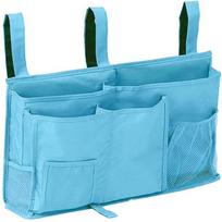 1pcsWear Resistant Oxford Storage Bag Baby Crib Diaper Holder Hanging Organizer For Bunk Bed mėlyna
