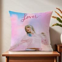 Taylor Singer S-Swift Cushion Cover Soft Comfortable Pillow Case For Sofa Living Room Home Office Decor Protective Covers Peach skin 18*18(CM)-1Pcs