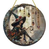 2D Flat Sun Catcher Cat Wind Chime Ornament Creative Design Acrylic Wall Decoration  Porch 20cm StyleD
