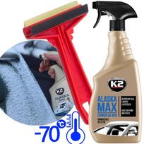 Odmrażacz Do Szyb K2 Alaska Max 700Ml + Skrobaczka Murska Mosiężna M575