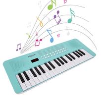 37 klavišų elektroninis pianinas-klaviatūra 200 garsų 200 ritmų 35 demonstracijos Muzikos instrumentas su mikrofonu mėlyna