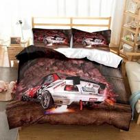 3D Print Cool Racing Car Drift Cars Bedding Set Single Twin Full Queen King Size Bed Set Adult Boys Bedroom Men Boys Gift EU single(135x200cm)
