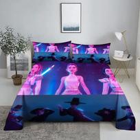 ZOEY RUMI ZIRA D-Demon Hunters K-pop Bed Sheet Set 3D Printed Bed Flat Sheet With Pillowcase Bed Linen King Queen Size 110X230cm(2Pcs)