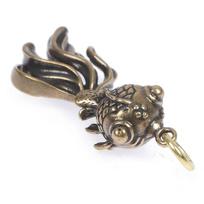 3D žalvarinės žuvies liejimo gyvūno figūrėlės Retro stiliaus metalo skulptūros papuošalai Dovana ONE SIZE