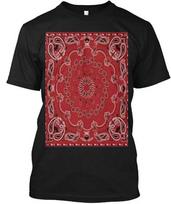 Red Bandana T shirt Made in the USA Size S to 5XL M