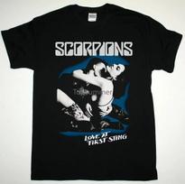2026 Scorpions Love At First Sting Black T Shirt Hard Rock Heavy Klaus Meine Ins Y2k L