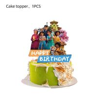 Encanto gimtadienio dekoracijų rinkinys: fonas, torto viršus, Mirabel vėliavėlė Big Cake Topper beige