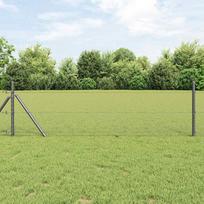 vidaXL Hexagonal Fence Gray 0.6 x 100 m PVC