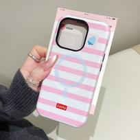 ins striped magnetic suction bracket 2-in-1 for Apple 17Promax mobile phone case iPhone16/15 protective case Apple 11
