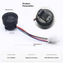 Elektrinis automobilio signalas 2 viename su LED 4 laidai 1/3 vnt. 48V 60V Juodas vairo signalizatorius E-dviratinio paspirtuko modifikacijai 1pc