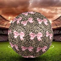 Leopard Bow Indoor Soccer Ball Size 5 Colorful All Ages Machine Stitched PVC Competition Ready Durable High-Bounce