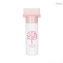 180ML Refillable Bottle For Hair Dye Shampoo Plastic Applicator Comb Dispensing Salon Oil Hair Coloring Hairdresser Styling Tool rožinė