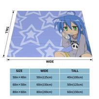 Kawaii Konata Izumi pledas flanelinis žieminis Laimingos žvaigždės Japonija Anime minkšti pledai sofai kelionėms pliušinė plona antklodė 75x100cm 30x40in