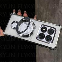 Telefono dėklas Xiaomi 14T Pro 13T 12T 11 Lite 5G NE 15 Ultra 12X magnetinis laikiklis stovas galvanizuotas silikoninis skaidrus smūgiams atsparus dangtelis For Xiaomi 14T