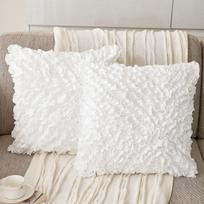 Handmade Embroidered Lace Pillowcase for Sofa or Bedside Cushion 40x40 cm white