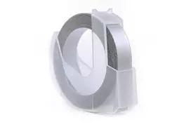 „Ribbon 3D JetWorld“ pakaitinė „Dymo“ juosta, balta su sidabro atspalviu (reliėfinė), 9 mm x 3 m (S0898110) (10 vnt.)