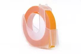„Ribbon 3D JetWorld“ atsarginė juostelė „Dymo“, balta su geltonais elementais (reliėfinė), 9 mm x 3 m (S0898170)