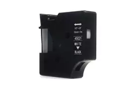 Ribbon JetWorld Replacement Dymo D1 White on Black 12mm x 7m LM100, LM100+, LM200, LM300, LM400, LM420P, LM350, LM350D, LM360D, LM450D, LM260P, LM120P, LM500TS, LM160, LM210D, LM280, LM150, LM220 (45021) (S0720610)