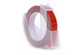 „Ribbon 3D JetWorld“ atsarginė juostelė „Dymo“ – balta su raudonu (reljefiniam spausdinimui) 9 mm x 3 m (S0898150) (10 vnt.)