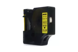 Ribbon JetWorld Replacement Dymo D1 Black on Yellow 12mm x 7m LM100, LM100+, LM200, LM300, LM400, LM420P, LM350, LM350D, LM360D, LM450D, LM260P, LM120P, LM500TS, LM160, LM210D, LM280, LM150, LM220  (45018) (S0720580)