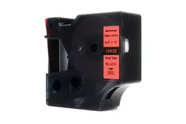 Ribbon JetWorld Replacement Dymo Rhino Black on Red 19mm x 5,5m Winylowa, Vinyl (18439)