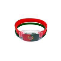 LED silikoninė apyrankė šviečianti apyrankė reguliuojama sporto sirgaliaus palaikymo juosta su nacionalinės vėliavos dizainu renginiams, vakarėliams ir lauko veiklai One Size