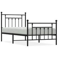 Metalinis lovos rėmas su galvūgaliu ir kojūgaliu Juodas 90 x 190 cm