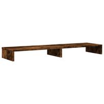 vidaXL Dual Monitor Stand Smoked Oak 100 x 27 x 10 cm Particleboard