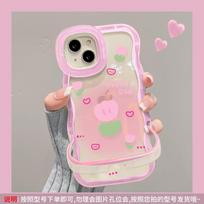 Compatible with iPhone 15 transparent phone case for summer, iPhone 14 with graded flower 13, wave edge invisible dual stand 12 iphone 17