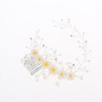 Handmade Soft Clay Pearl Hair Comb 1Pcs Floral Headband Boho Elegant Women Accessories for Wedding Onesize