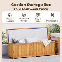 vidaXL Garden Storage Box 175 x 50 x 55 cm Solid Teak Wood