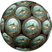 Hook Fish Round Football Size 5 Adult Ball Suitable for Training Matches and Outdoor Team. įvairiaspalvis